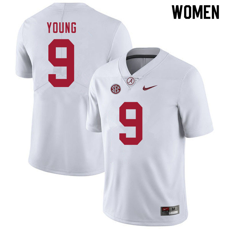 Women's Alabama Crimson Tide Bryce Young #9 2020 White College Stitched Football Jersey 23LA077YI
